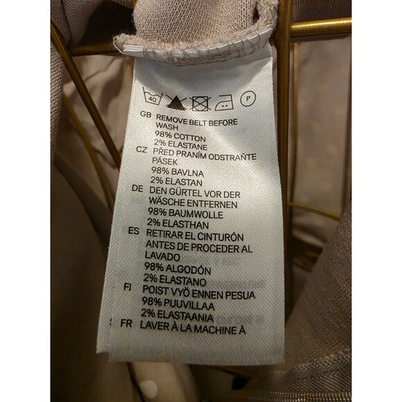 H&M Women's Beige Polka Dot Midi Dress Size M Cotton Stretch - Picture 10 of 12